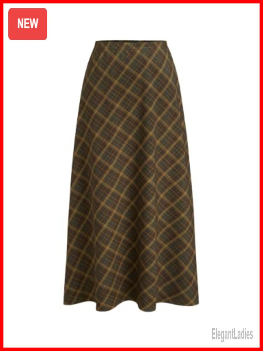 Plaid Maxi Skirt A-Line Pleated Polyester Blend Weekend Skirt